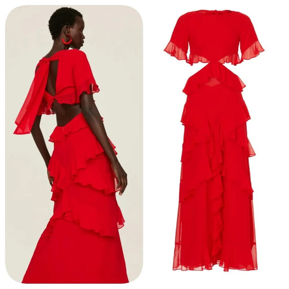 Fame and Partners Marse Gown Red Dress US 14 - Picture 2 of 13